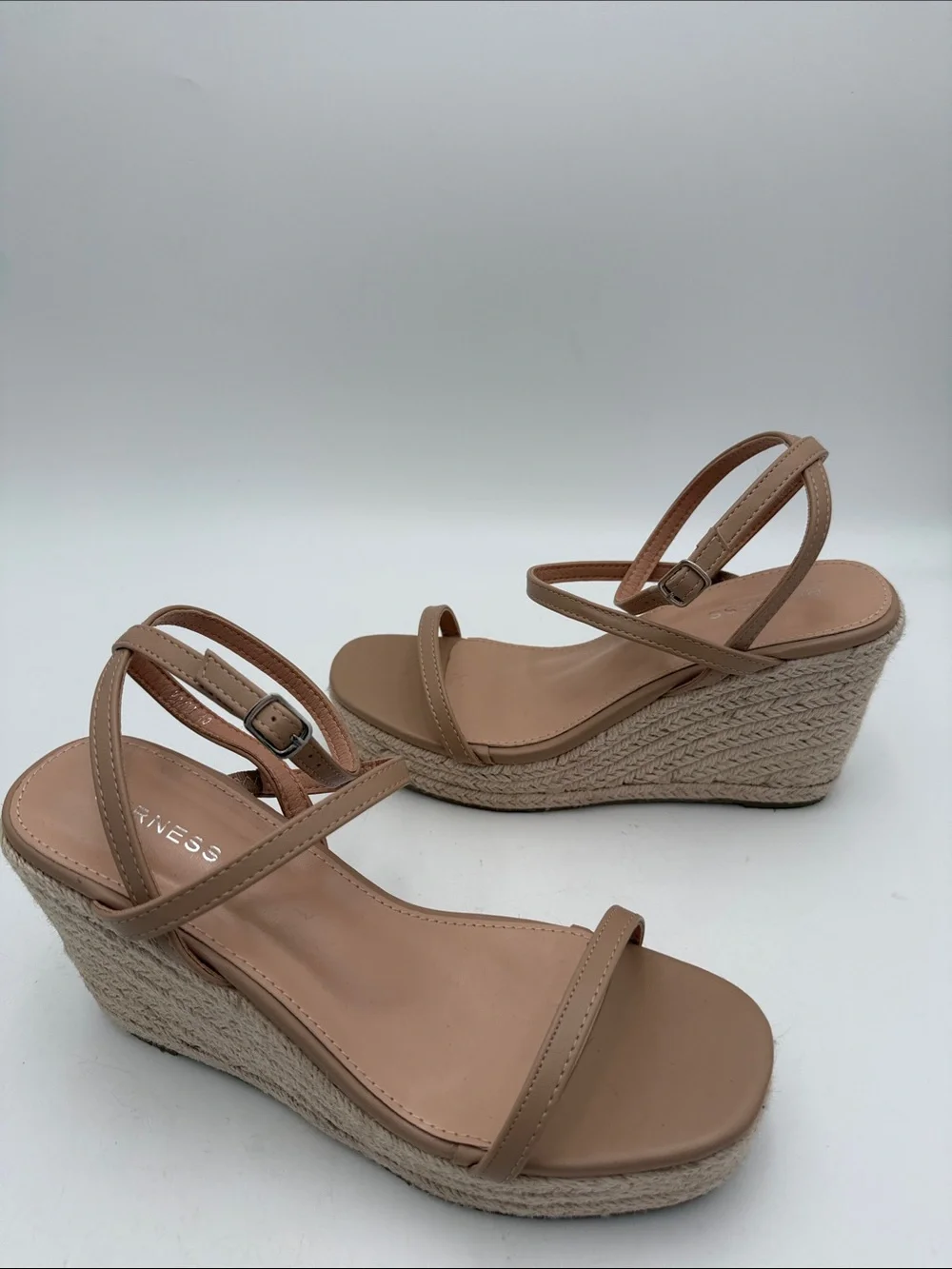 Berness Wedge Sandals in Taupe Nude women 10 espadrilles vacation boho casual